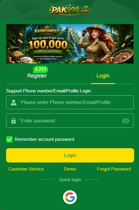 Pak-998-login